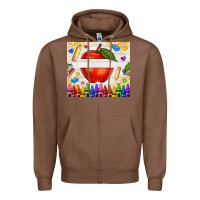 Chestnut custom teacher name apple Zipper Hoodie - NancyCooperArtShop