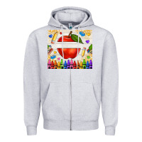 Heather Grey custom teacher name apple Zipper Hoodie - NancyCooperArtShop