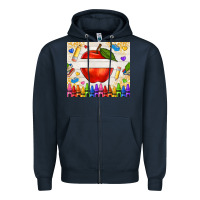 Navy custom teacher name apple Zipper Hoodie - NancyCooperArtShop