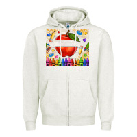 Oatmeal Heather custom teacher name apple Zipper Hoodie - NancyCooperArtShop