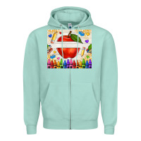 Seafoam custom teacher name apple Zipper Hoodie - NancyCooperArtShop