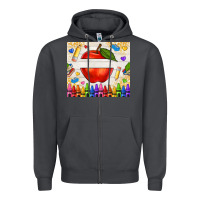 Smoke custom teacher name apple Zipper Hoodie - NancyCooperArtShop