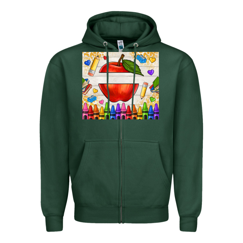 Custom Teacher Name Apple Zipper Hoodie by NancyCooperArtShop | Teevron