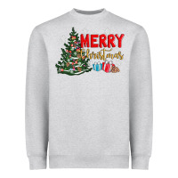 Heather Grey merry christmas tree Heavyweight Sweatshirt - AdoDesignShop