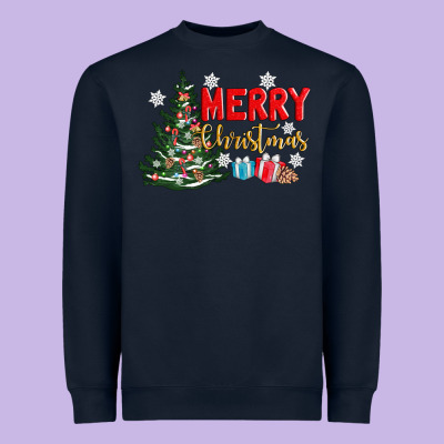 Merry Christmas Tree Heavyweight Sweatshirt Designed By Adodesignshop