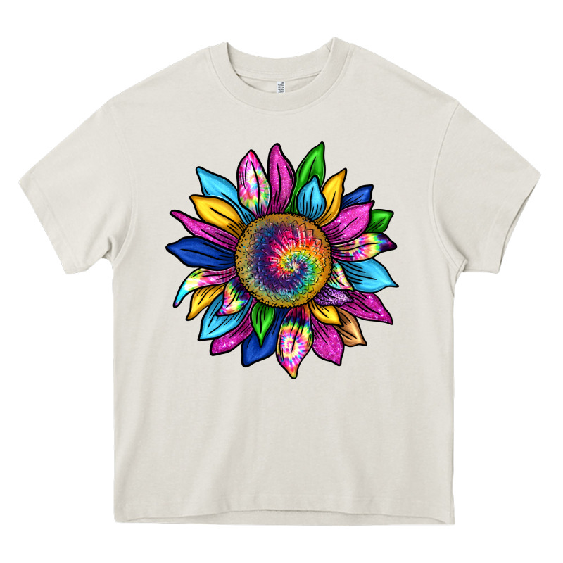 Tie Dye Sunflower Heavy Core Tee by texasbilliewilder | Teevron