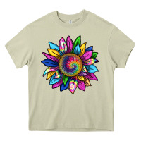 Mossy tie dye sunflower Heavy Core Tee - texasbilliewilder
