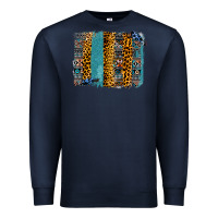 Navy Aztec Leopard Glitter Brushstrokes Premium Sweatshirt - Bettercallsaul