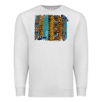 Oatmeal Heather Aztec Leopard Glitter Brushstrokes Premium Sweatshirt - Bettercallsaul
