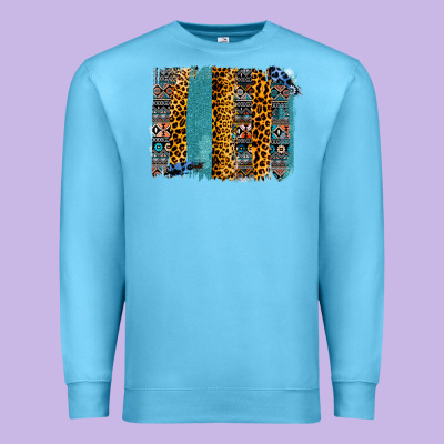 Aztec Leopard Glitter Brushstrokes Premium Sweatshirt Designed By Bettercallsaul