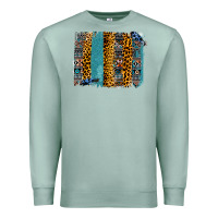 Seafoam Aztec Leopard Glitter Brushstrokes Premium Sweatshirt - Bettercallsaul