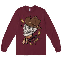 Burgundy cowboy killer Long Sleeve Tee - MaliasSmallBusiness