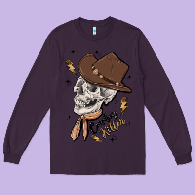 Cowboy Killer Long Sleeve Tee Designed By Maliassmallbusiness