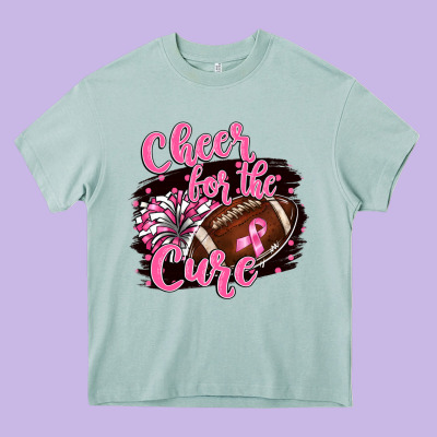 Cheer For The Cure Heavy Core Tee Designed By Barkaloodesign