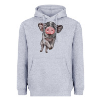 Heather Grey baby pig Heavyweight Hoodie - BarkalooDesign