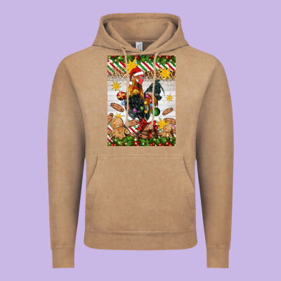 Christmas Rooster Vintage Hoodie Designed By Artiststas
