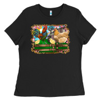 Happy Easter Rooster Chicken And Chick Ladies Tee | Teevron