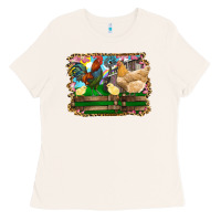 Bone Happy easter rooster chicken and chick Ladies Tee - RanaPortraitStore