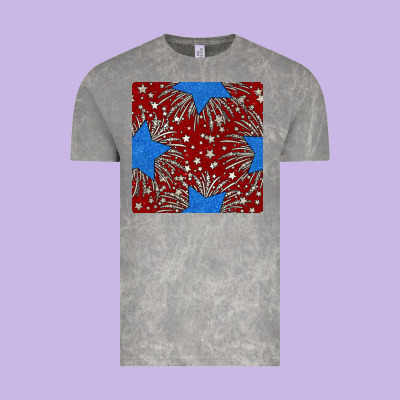 Glitter 4th Of July Seamless Pattern Vintage Tee Designed By Bundleandbundleshop