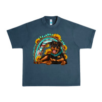 Midnight Navy Rottweiler  rainbow Urban Heavy Tee - Artiststas