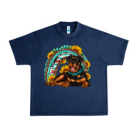 Navy Rottweiler  rainbow Urban Heavy Tee - Artiststas