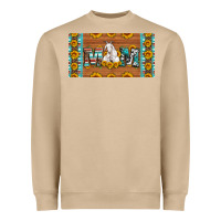 Mushroom mom goat sunflowers license plate Heavyweight Sweatshirt - Artiststas