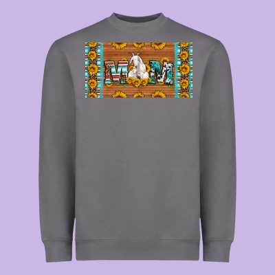 Mom Goat Sunflowers License Plate Heavyweight Sweatshirt Designed By Artiststas
