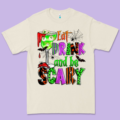 Eat Drink And Be Scary Premium Tee Designed By Zillion Design Studio