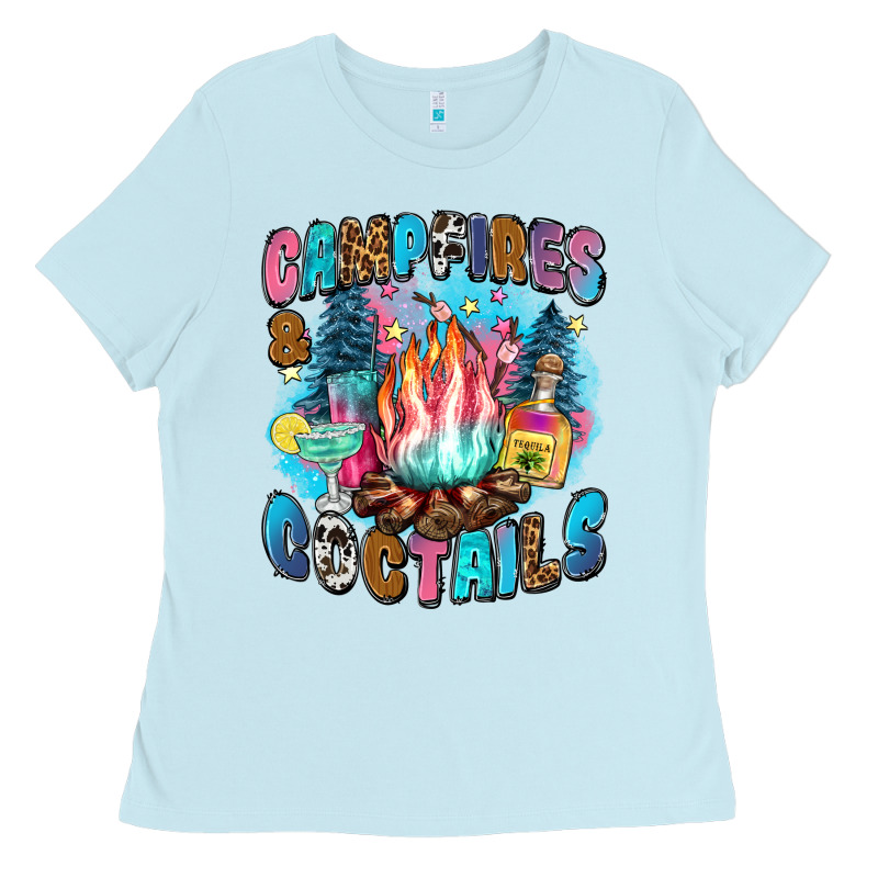Campfires And Coctails Ladies Tee by Zillion Design Studio | Teevron