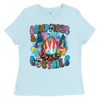 Baby Blue campfires and coctails Ladies Tee - Zillion Design Studio