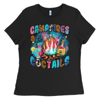 Black campfires and coctails Ladies Tee - Zillion Design Studio