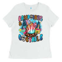 White campfires and coctails Ladies Tee - Zillion Design Studio