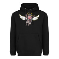 Black angel baby pig Heavyweight Hoodie - BarkalooDesign