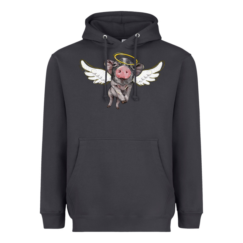 Angel Baby Pig Heavyweight Hoodie by BarkalooDesign | Teevron
