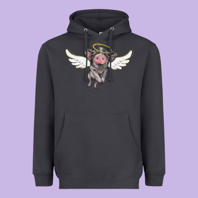 Angel Baby Pig Heavyweight Hoodie Designed By Barkaloodesign