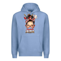 Colony Blue Baseball Mom Messy Bun Premium Hoodie - texasbilliewilder