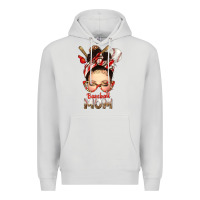 Dove Grey Baseball Mom Messy Bun Premium Hoodie - texasbilliewilder