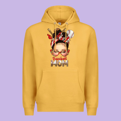 Baseball Mom Messy Bun Premium Hoodie Designed By Texasbilliewilder