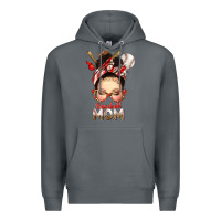 Rock Baseball Mom Messy Bun Premium Hoodie - texasbilliewilder