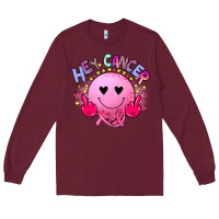 Burgundy hey cancer Long Sleeve Tee - JahusDesignShop