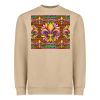 Mushroom mardi gras sunflowers fleur, de lis glitter leopard background Heavyweight Sweatshirt - Artiststas