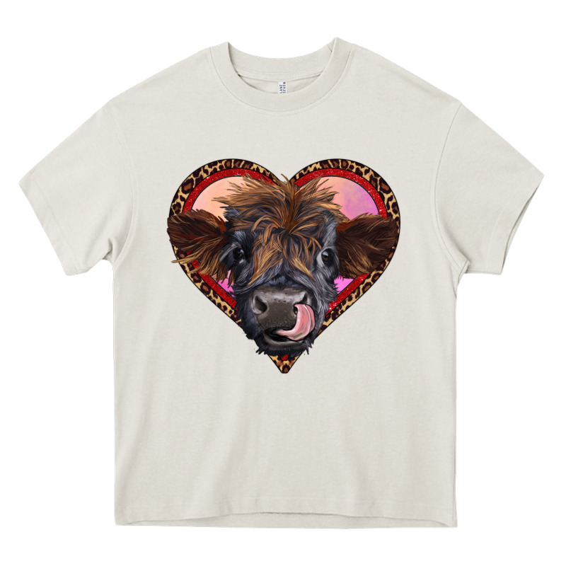 Leopard Heart Highland Calf Heavy Core Tee by RanaPortraitStore | Teevron