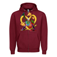 Burgundy heart pencil Zipper Hoodie - NancyCooperArtShop