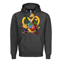 Charcoal Heather heart pencil Zipper Hoodie - NancyCooperArtShop