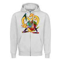 Dove Grey heart pencil Zipper Hoodie - NancyCooperArtShop