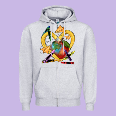 Heart Pencil Zipper Hoodie Designed By Nancycooperartshop