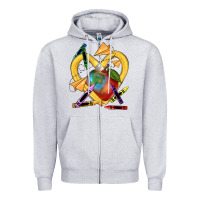 Heather Grey heart pencil Zipper Hoodie - NancyCooperArtShop