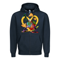 Navy heart pencil Zipper Hoodie - NancyCooperArtShop