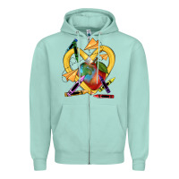 Seafoam heart pencil Zipper Hoodie - NancyCooperArtShop