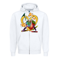 White heart pencil Zipper Hoodie - NancyCooperArtShop